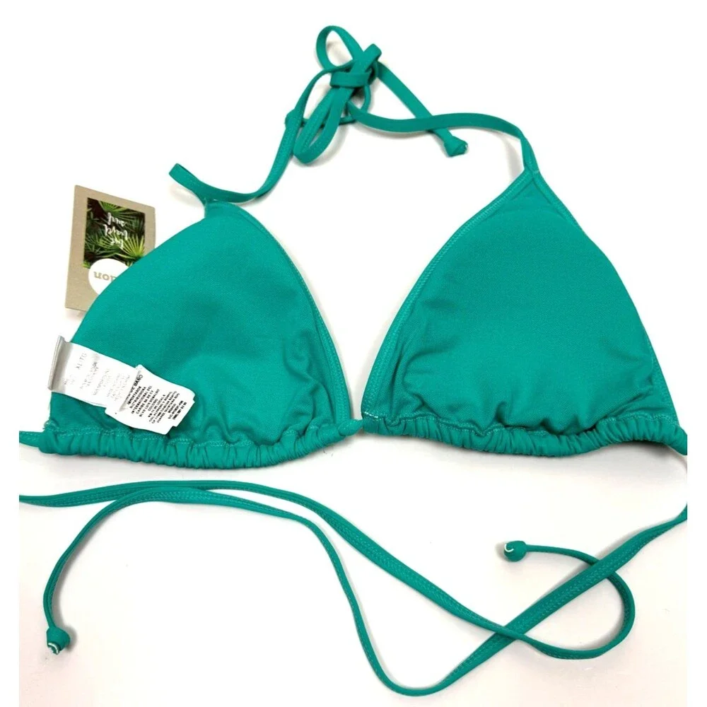 Eidon Light Green Triangle Bikini Top NWT Strappy Halter XL Padded Resort Swim‎